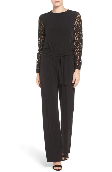 michael michael kors petite lace sleeve jumpsuit|Michael Kors jumpsuits.